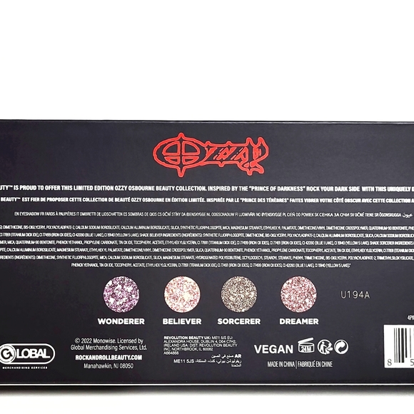 Rock & Roll Beauty Ozzy Osbourne Metal Flake Eyeshadow Kit of 4 NIB - Picture 10 of 14